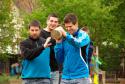 futbalisti TJ Tatran v akcii stavania mája futbalisti TJ Tatran v akcii stavania mája